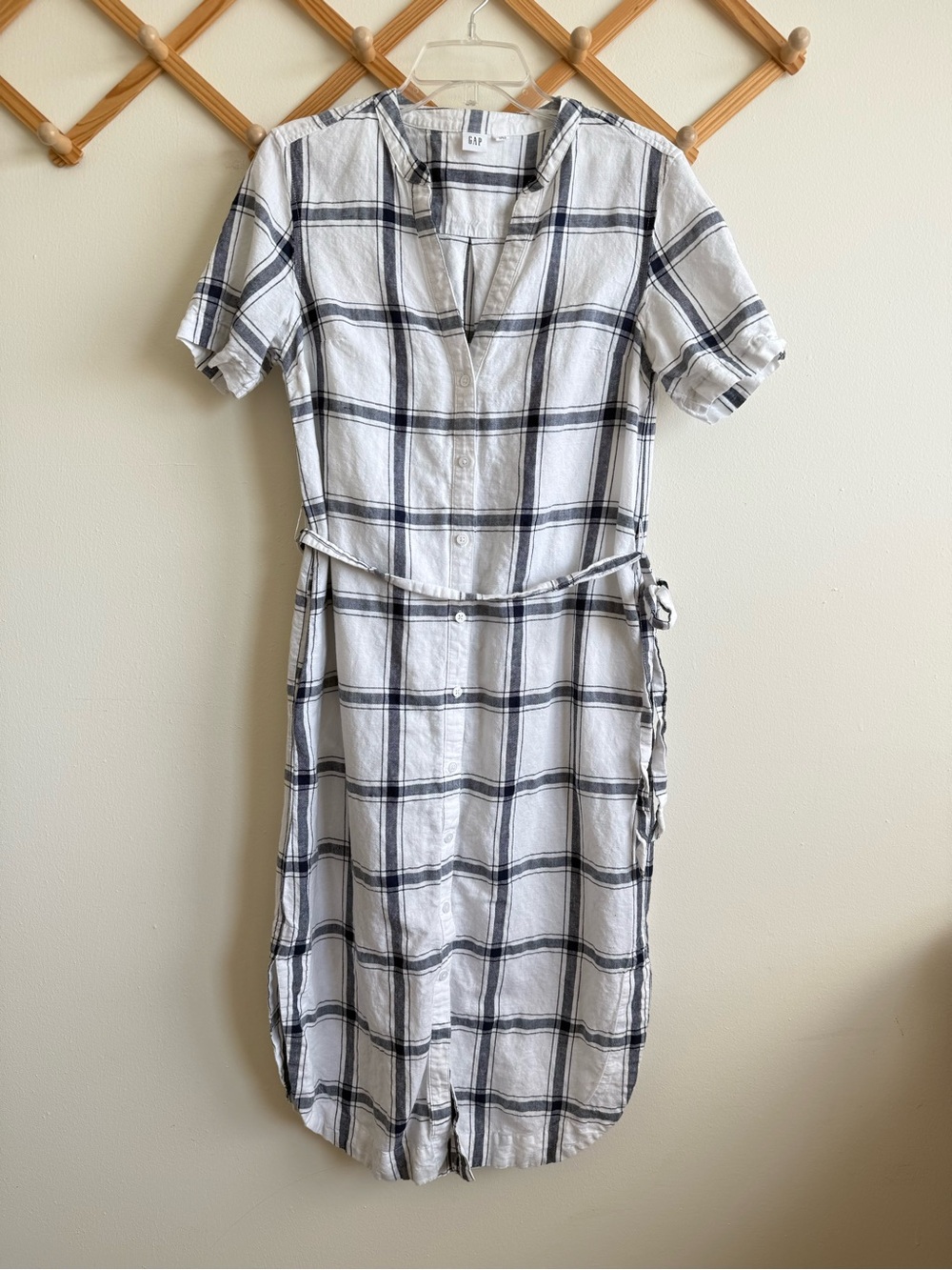 GAP Linen Blend Tiebelt Shirt dress